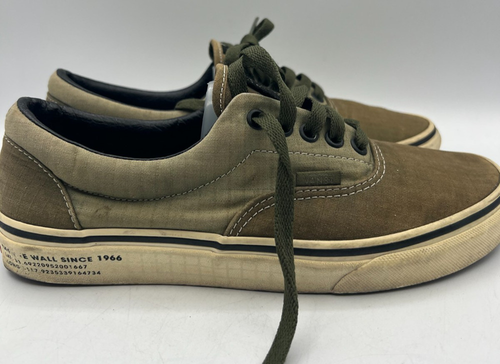 Vans Era Mens 7.5 Womens 9 Olive Green Canvas Off The Wall Sneakers Skate Casual